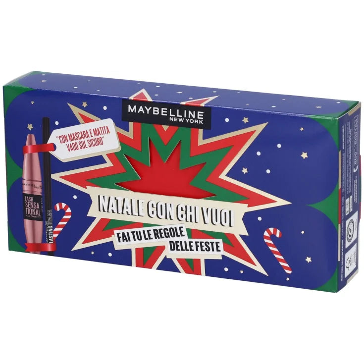 Set Mascara Ciglia Sensazionali + Matita Occhi Lasting Drama Maybelline New York Cofanetto