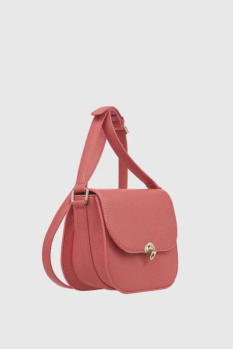 VERDE FASHION | Borsa a tracolla in ecopelle con patta