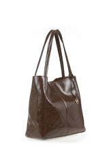 VERDE FASHION | Borsa shopper in ecopelle semilucida
