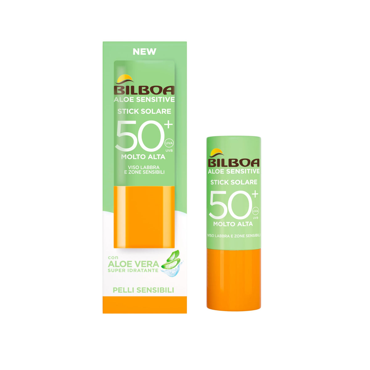Bilboa Stick Solare 50+ Viso Labbra e zone Sensibili con Aloe Vera 12ml