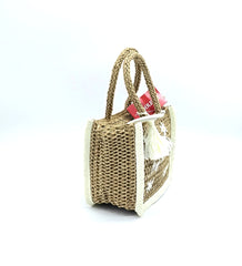 Naj-Oleari Borsa piccola fiori set Flo2 bianco