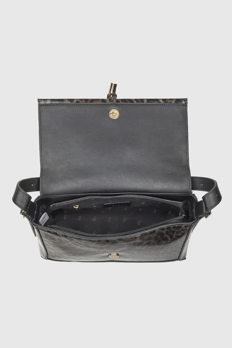 VERDE FASHION | Borsa a spalla maculata in vernice