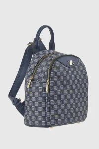 VERDE FASHION | Zaino doppia tasca motivo geometrico
