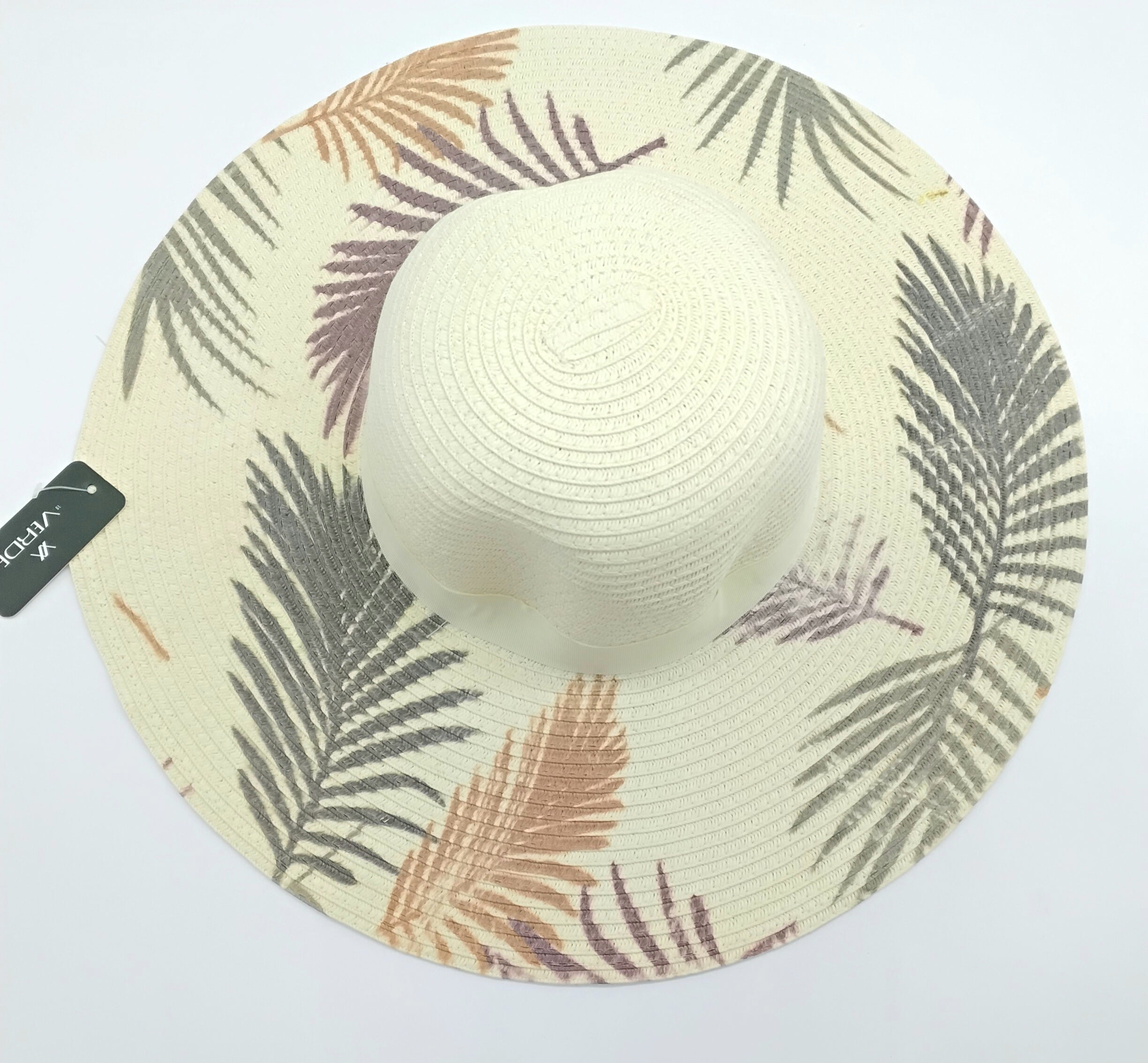 VERDE FASHION Cappello Spiaggia con stampa foglie