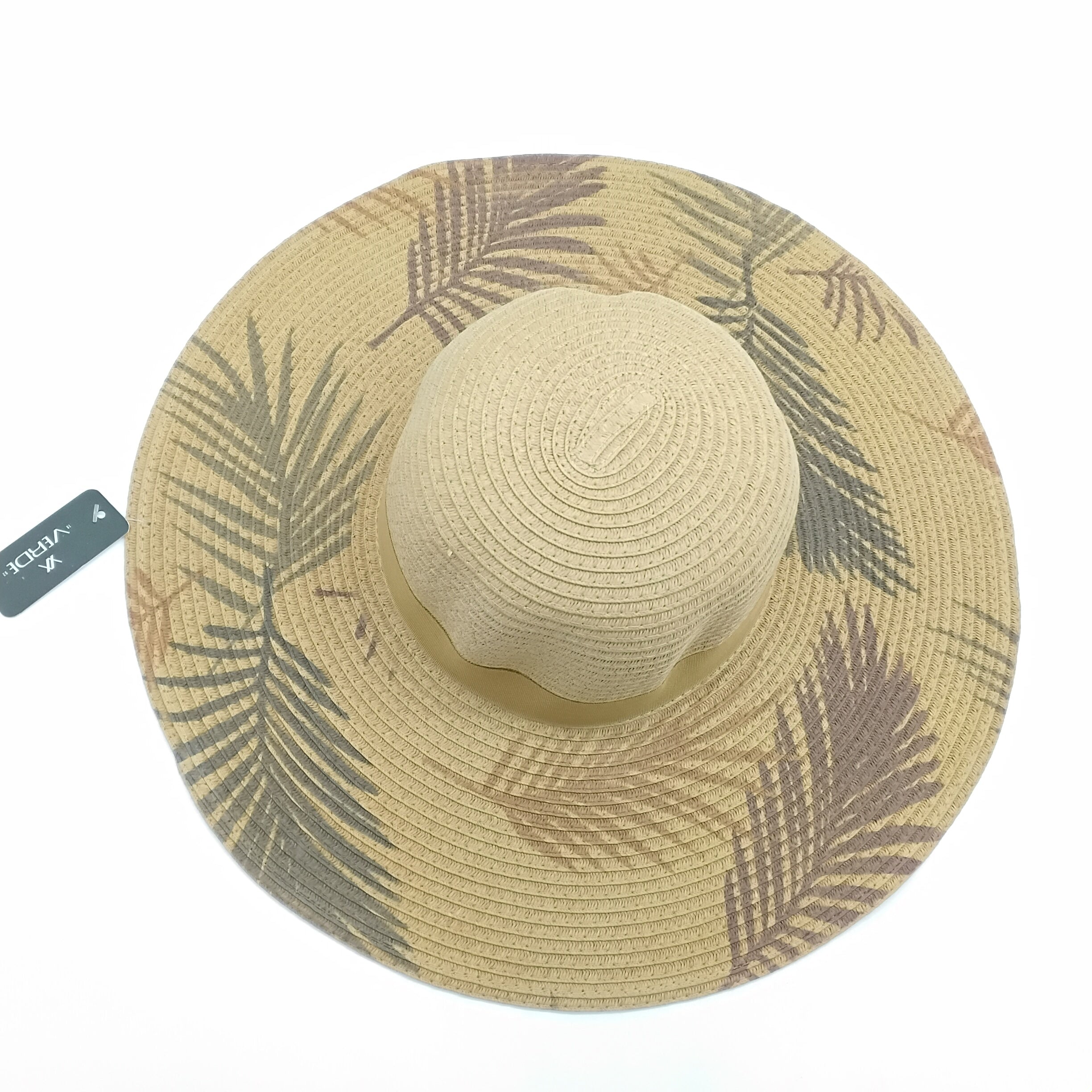 VERDE FASHION Cappello Spiaggia con stampa foglie