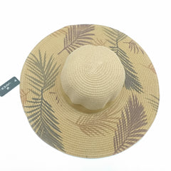 VERDE FASHION Cappello Spiaggia con stampa foglie