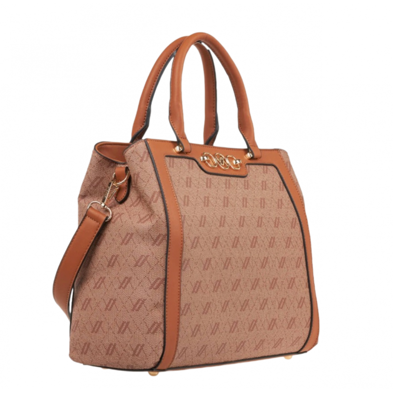 VERDE FASHION Borsa a Mano Grande Camel