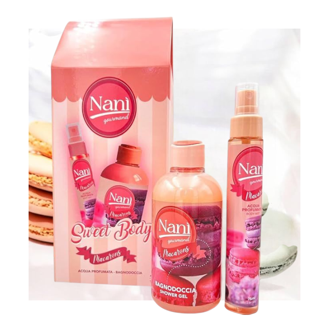 Nanì Gourmand Sweet Body Macarons Acqua Profumata 75ml + Bagno Doccia 300ml