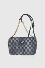 VERDE FASHION | Pochette doppia tasca motivo geometrico