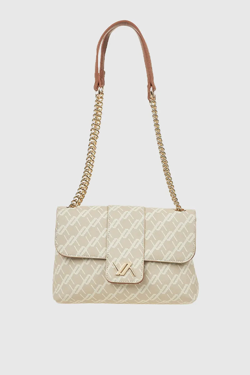 VERDE FASHION | Borsa con pattina loghi