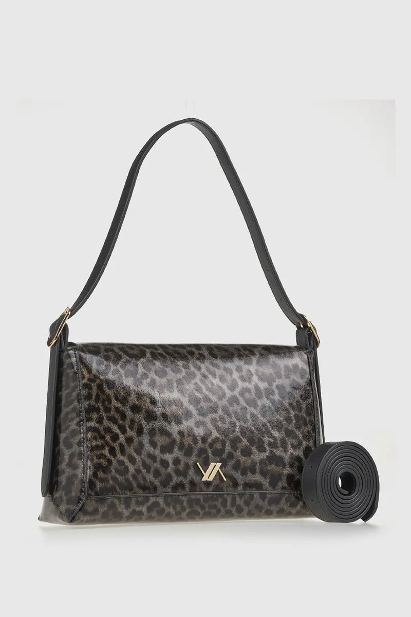 VERDE FASHION | Borsa a spalla maculata in vernice