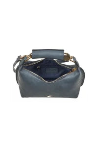 VERDE FASHION | Borsa con manico in metallo e tracolla