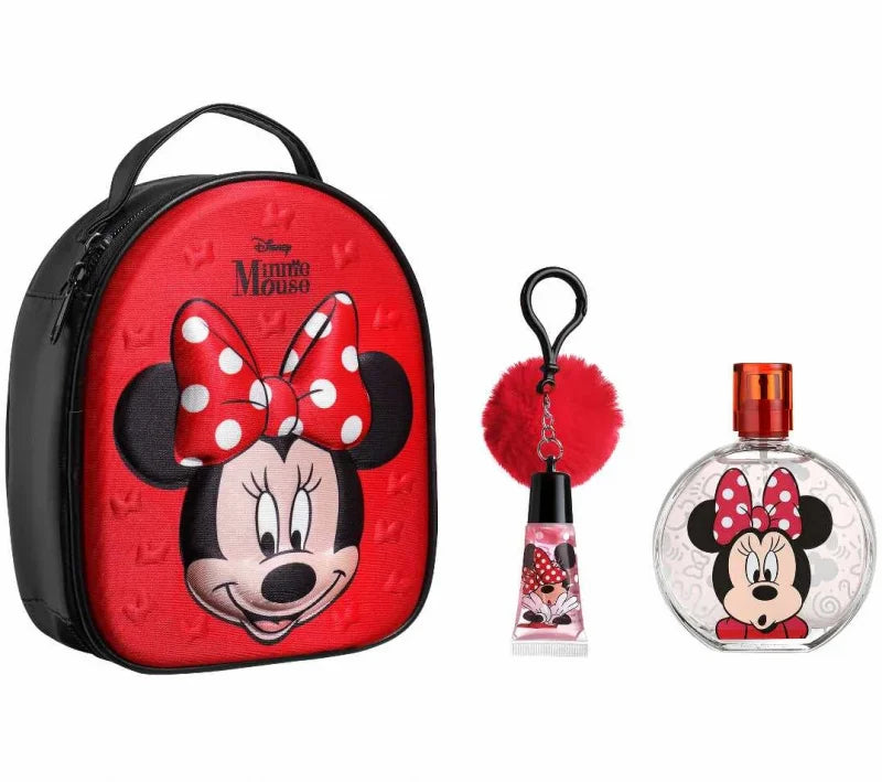 Disney Minnie Mouse Zainetto con Eau de Toilette + Keyring e Lip Gloss