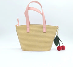 Love Therapy Borsa media in paglia rosa