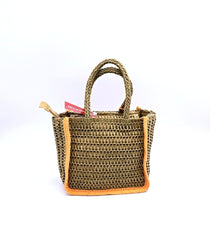 Naj-Oleari Borsa piccola in paglia set Flo2 Arancione