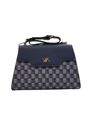 VERDE FASHION Borsa Blu Motivo Geometrico