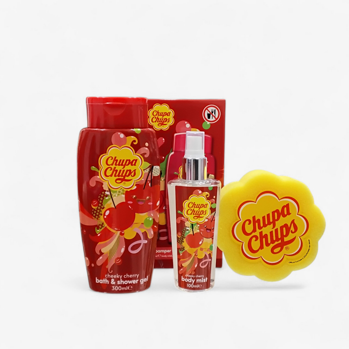 Chupa Chups Confezione Cheeky Cherry Acqua Profumata 100ml e Shower Gel 300ml + spugna