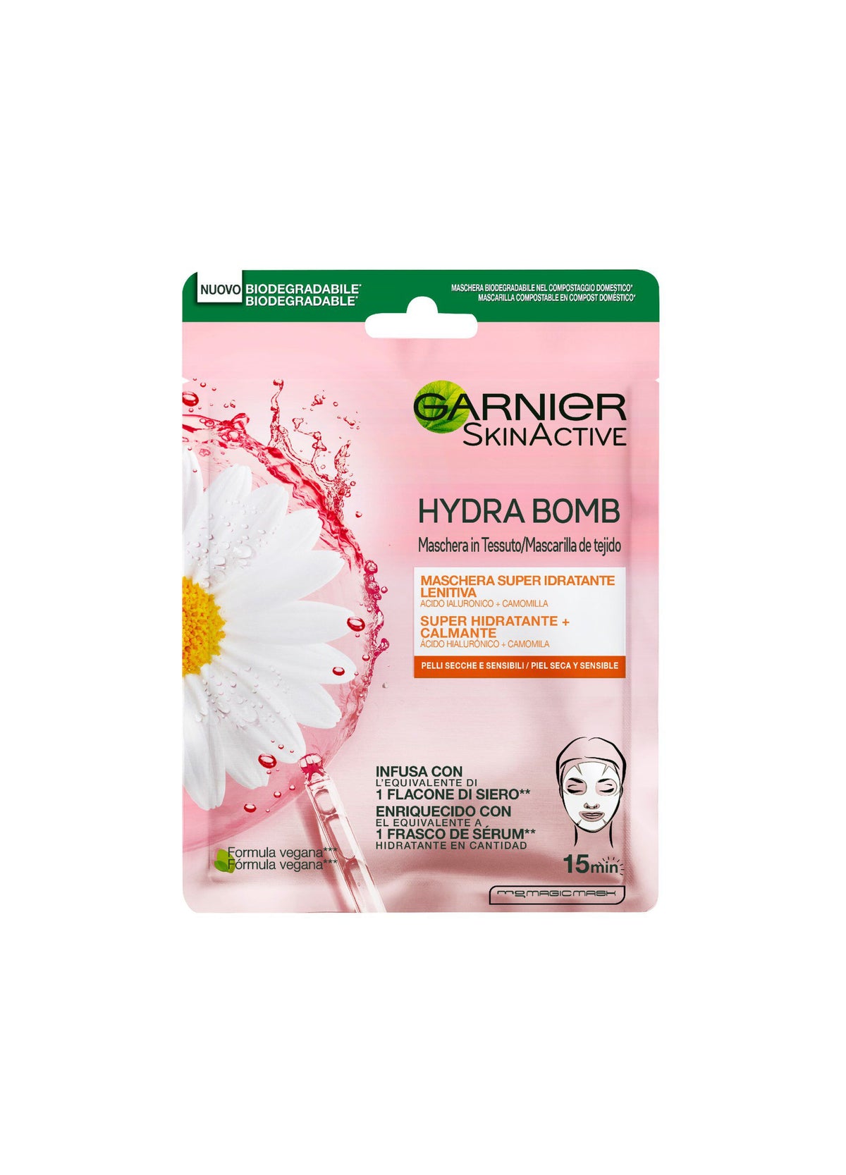 GARNIER HYDRA BOMB Hydrabomb Super Idratante Lenitiva per Pelli Secche e Sensibili
