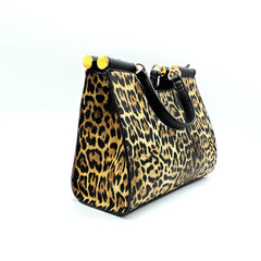 VERDE FASHION Borsa a Mano Leopardata