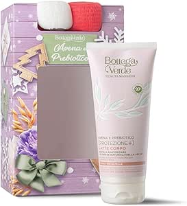 BottegaVerde Latte Corpo Avena e Prebiotico 200 ml con Spugna Fiore