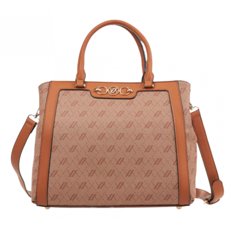 VERDE FASHION Borsa a Mano Grande Camel