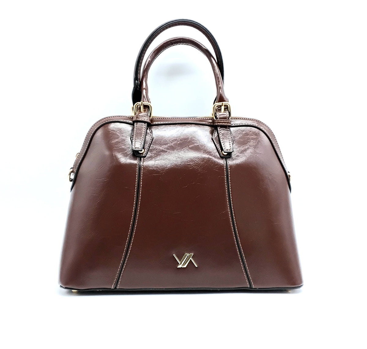 VERDE FASHION | Borsa a spalla in ecopelle verniciata