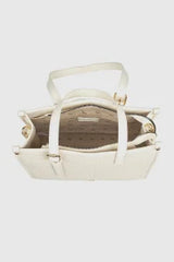 VERDE FASHION Shopper in rafia ed ecopelle