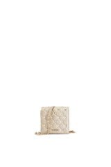 CafèNoir mini bag glitterata con borchie esagonali oro