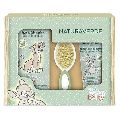 NATURAVERDE BIO BABY | Bio Disney Baby Detergente Delicato 200ml + Crema Protettiva per il Cambio 100ml + Spazzola Capelli