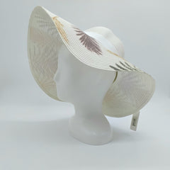 VERDE FASHION Cappello Spiaggia con stampa foglie