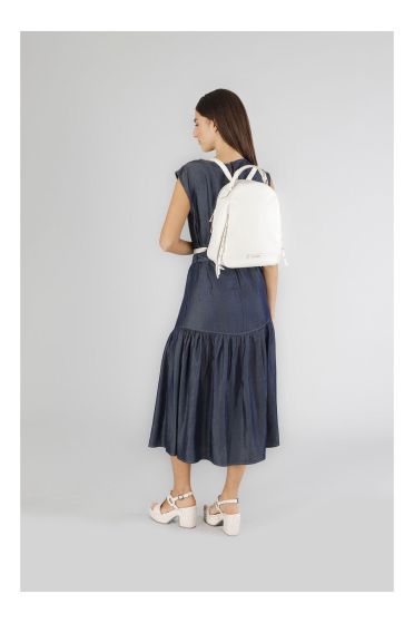 Zaino donna CafèNoir con tasche laterali e manico intrecciati WA0802