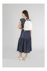 Zaino donna CafèNoir con tasche laterali e manico intrecciati WA0802