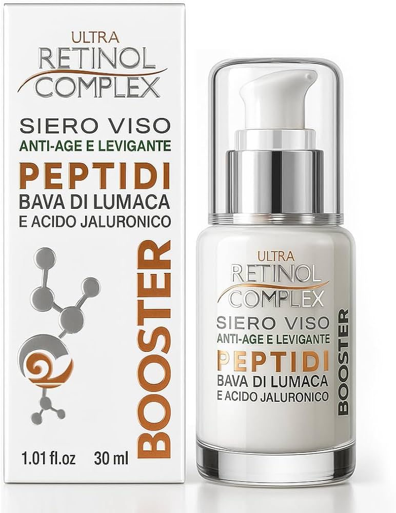 Retinol Complex Siero Viso Anti-Age e Levigante Peptidi Bava di Lumaca e Acido Ialuronico 30ml