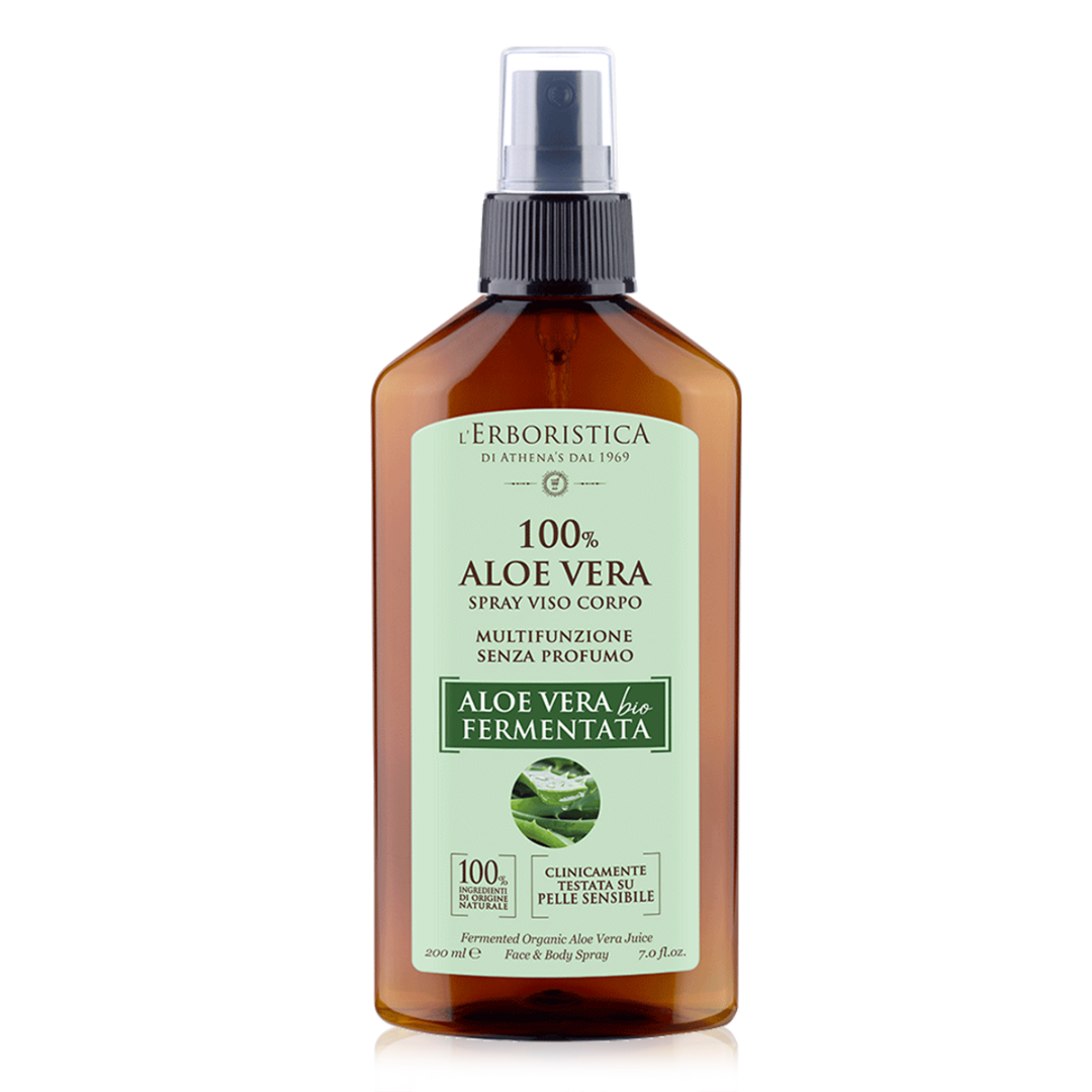 L'Erboristica 100% Aloe Vera Spray Multifunzione Senza Profumo Viso e Corpo 200 ml
