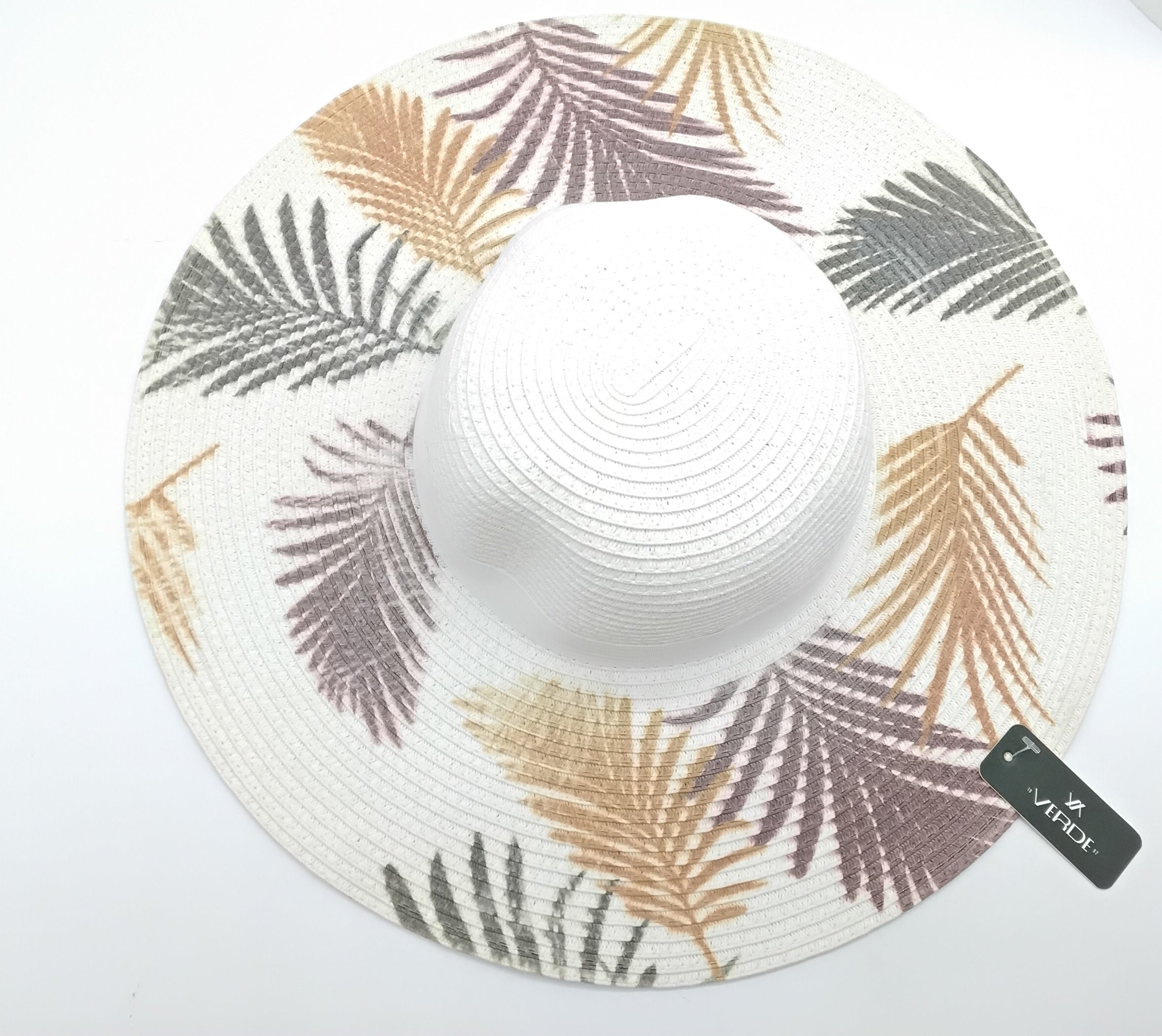 VERDE FASHION Cappello Spiaggia con stampa foglie