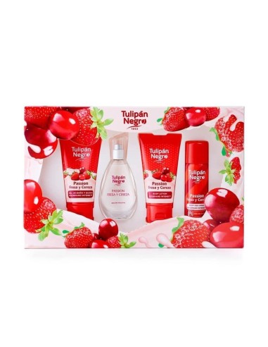 Tulipan Negro Coffret Fragola E Ciliegia Edt 50ml+shower Gel+c/c+deo 75ml